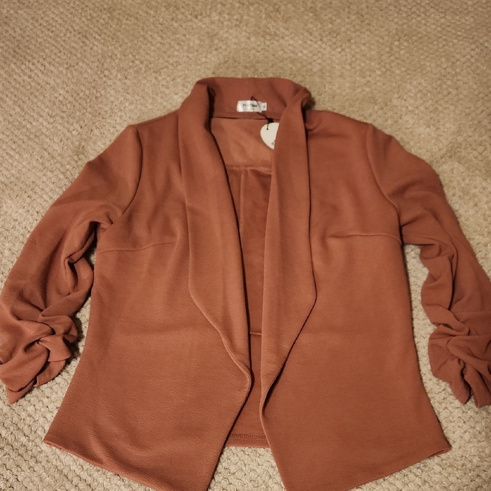 Pogtmm Mauve Open Front Blazer